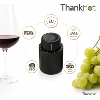 Bouchon verseur de vin réutilisable 2-en-1 avec bec verseur hermétique (plastique/acier inoxydable) pour cuisine, restaurant, hôtel, bar