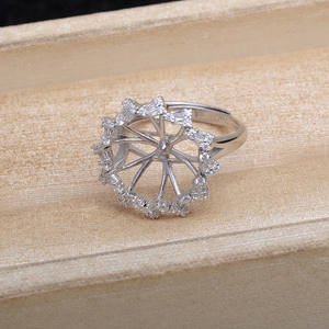 Anillo de Plata Pura S925 con Perla Ajustable, Accesorios de Plata para DIY, Soporte Vacío 13-14, Herramientas y Equipos de Joyería-5688 - Product Image 3