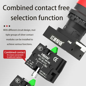 Interruptor de Botón de Parada de Emergencia de la Marca HBAN, Venta Directa de Fábrica, Botón Rojo Impermeable de 22 mm, IP65, Autobloqueante, Interruptor de Seguridad para Elevador - Product Image 4