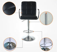 Tabouret de bar en cuir de luxe à hauteur de comptoir réglable Chaise de bar haute pour îlot de cuisine d'extérieur Tabourets hauts pour l'île et le bar