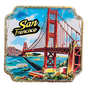 Alta calidad personalizado Popular 2d 3D Metal americano San Francisco imanes de nevera regalo de recuerdo imán de nevera - Product Image 3
