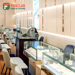 High Quality Glass <b>Jewelry</b> Display <b>Cabinet</b> Wooden <b>Jewelry</b> Counter Wall Mounted <b>Jewelry</b> Display Shelf Luxury Display Unit - Product Image 1
