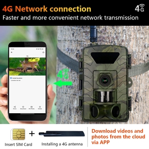 Caméra <span class=keywords><strong>de</strong></span> <span class=keywords><strong>chasse</strong></span> PR803G 60MP avec contrôle par application, vision <span class=keywords><strong>nocturne</strong></span>, photo sans fil, 4G LTE cellulaire, étanche IP66, écran LCD 2,0 pouces, pour extérieur - Product Image 5