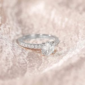 Bague de fiançailles luxueuse en argent S925, bague ronde sertie de zircon, bague de mariage pour femmes - Product Image 5