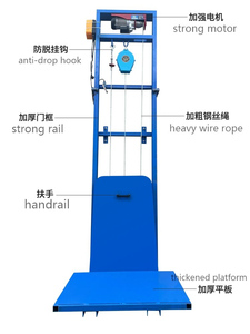 MIDE Simple Cargo Lift, capacité de charge 500 kg, commande électrique à distance, <span class=keywords><strong>hauteur</strong></span> de levage 2 m, petite plateforme élévatrice pour usine et entrepôt - Product Image 2