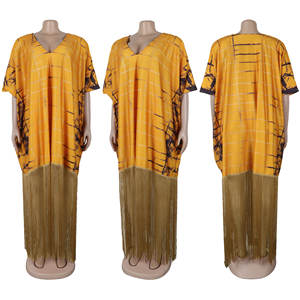 ملابس الربيع والصيف الجديدة الأكثر مبيعًا في أفريقيا ، فستان طويل مقاس كبير للغاية للعطلات ، فستان نسائي غير رسمي بشراشيب فضفاض - Product Image 6