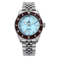 San Martin – montre automatique pour hommes, cadran en émail NH35, 40mm, lunette marron, flocon de neige de luxe, BGW-X1, saphir, plongée, SN0128G