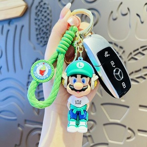 Cartoon 3D PVCAnime SuperBros Series Keychain Rubber CuteLuigi <strong>Yoshe</strong> Key Chain Doll Bag Pendant Car Keychain - Product Image 3