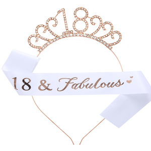 Yili principessa Tiara corona fascia per il 18 ° ventesimo ventesimo ventesimo trentesimo 40esimo compleanno festa decorazioni <span class=keywords><strong>regalo</strong></span> di natale per le ragazze - Product Image 2