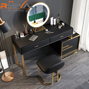 <span class=keywords><strong>Coiffeuse</strong></span> en cuir <span class=keywords><strong>scandinave</strong></span> de luxe avec miroir et chaise <span class=keywords><strong>Coiffeuse</strong></span> de maquillage simple pour chambre à coucher Durable pour petits appartements - Product Image 6