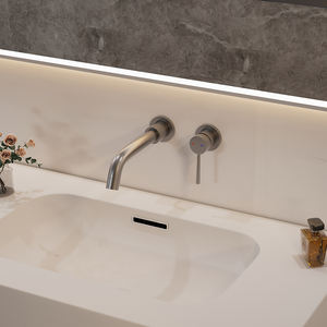 Chải Vàng Bàn Chải Treo Tường Brass Lưu Vực Mixer Tap Vòi Nước Brass Cho Phòng Tắm Biệt Thự Nước Nóng Lạnh Vòi Nước - Product Image 2