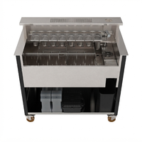 165L Ice Bin Komersial Bahan Stainless Steel, Modul Counter Bilas Minuman Mobile, Stasiun Koktail, Peralatan Bawah Bar, Bar Luar Ruangan