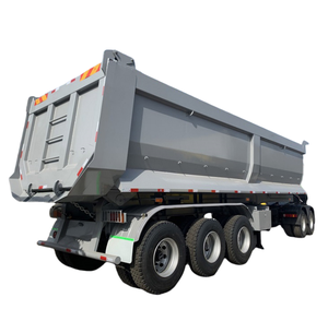 Semi-remorque benne basculante robuste à 3 ou 4 essieux, 50, 60, 80 tonnes, à extrémité en aluminium, pour benne arrière, d'occasion - Product Image 1