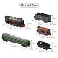 Ensemble de train en plastique haut de gamme pour enfants avec télécommande, fumée réaliste par atomisation, éclairage et effets sonores, jouet à assembler