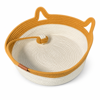 Lit pour chat lavable en gros, en fausse fourrure moelleuse, apaisant, en forme de donut, doux et en peluche, pour intérieur, avec base antidérapante