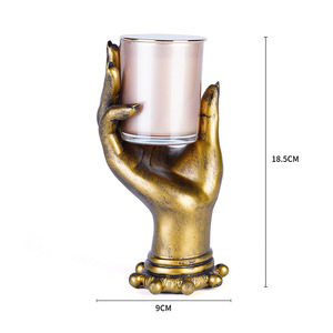 Fundag Hand Candle Holder Gold And White Decorative Scented Candle Stand For Home Aromatherapy - Product Image 2