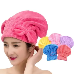 Toalha de banho absorvente para mulheres, roupão de banho em microfibra, turbante de cabelo, toalha de salão de beleza, envoltórios de cabelo em microfibra