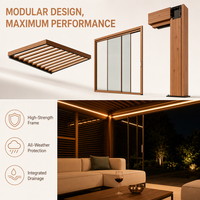 Pergola manuelle en aluminium robuste, résistante au vent et isolante thermiquement, tailles personnalisables pour balcon et extérieur
