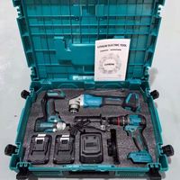 Ensemble d'outils électriques sans fil 6-en-1 amélioré, avec perceuse à percussion et clé à chocs, alimenté par batterie au lithium