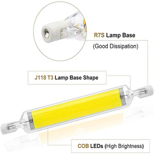 Thay đổi độ sáng R7S 15 <span class=keywords><strong>Watt</strong></span> Inverter Bulb <span class=keywords><strong>LED</strong></span> COB ánh sáng bóng đèn thủy tinh ống đèn pha thay thế đèn <span class=keywords><strong>Halogen</strong></span> - Product Image 4