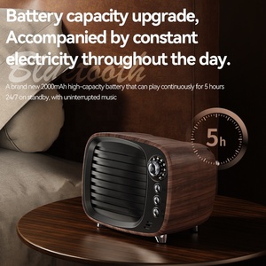 Jy81 Boombox vintage, ancienne radio, haut-parleur, altavoz de madera, haut-parleur en <span class=keywords><strong>bois</strong></span>, forme de télévision, mini haut-parleur rétro en <span class=keywords><strong>bois</strong></span>, haut-parleur Bluetooth - Product Image 2