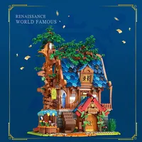 Reobrix 66008 2566 pièces - Modèle de maison dans les arbres médiévale - Série City Modular Street View - Jouets créatifs DIY - Cadeau pour garçon - Ensemble de blocs de construction