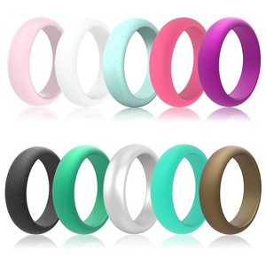 Anello Nuziale in Silicone per Donne Fascia Sottile alla Moda Colorato Comodo Sicuro sulla Pelle Anelli da Dito per Donne - Product Image 4