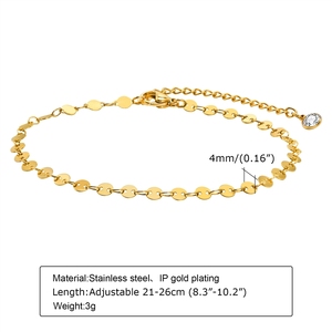 Sparrow Bracelet <span class=keywords><strong>de</strong></span> cheville pour femme, style européen et américain, en acier inoxydable double, plaqué or, au design tendance et original, accessoires pour les pieds - Product Image 6