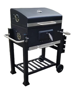 Chariot carré <span class=keywords><strong>pour</strong></span> <span class=keywords><strong>barbecue</strong></span> sans fumée <span class=keywords><strong>pour</strong></span> extérieur en fonte avec <span class=keywords><strong>cheminée</strong></span> <span class=keywords><strong>Barbecue</strong></span> au <span class=keywords><strong>charbon</strong></span> de bois avec couvercle - Product Image 4