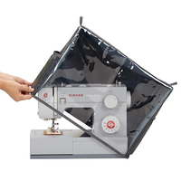 Housse anti-poussière universelle en PVC 600D pour la plupart des machines à coudre standard, housse de protection transparente avec 2 poignées et poches en filet