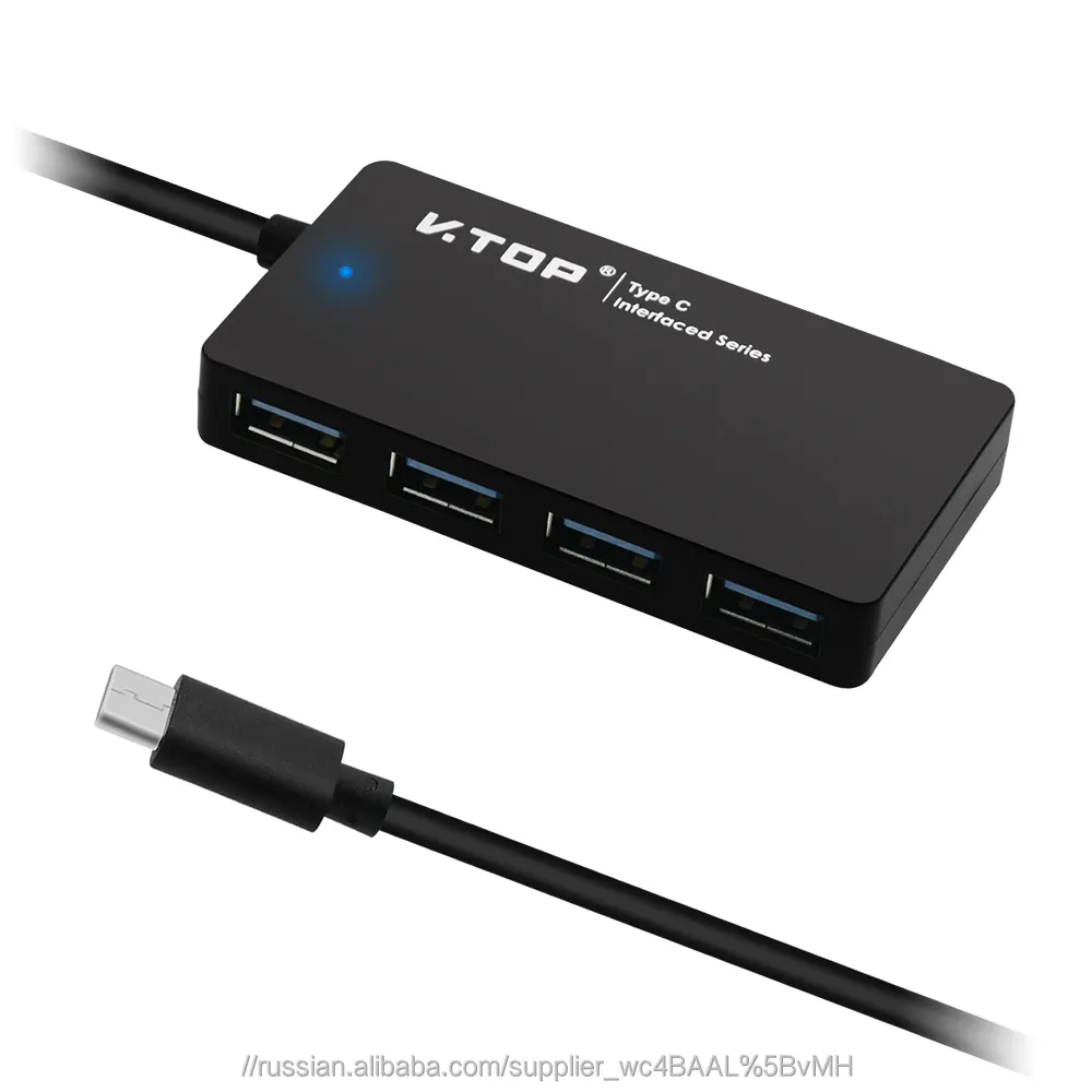 Тип USB c тонкий USB 3.0 концентратор 4 порта, Mini 4 порта USB 3.0 порт концентратора