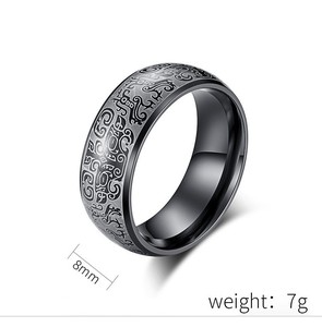 Anello classico in acciaio inossidabile da uomo con motivo goloso classico - Product Image 2