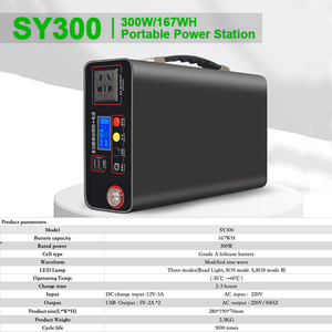 Station d'alimentation portable 300W, batterie au lithium 167WH avec lumière LED, prise AC pour le camping en plein air et les voyages - Product Image 4