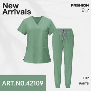 Divisa Medica Unisex per Donne, Top e Pantaloni in Tessuto Intrecciato, Costume Ospedaliero per Infermieri, Comodo e Pratico - Product Image 6