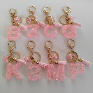 Llavero Creativo y Lindo con Letras Inglesas de la A a la Z, de Aleación de Zinc y Resina, Reutilizable, para Damas y Niñas, Hebilla para <span class=keywords><strong>Bolso</strong></span>, Color Rosa - Product Image 5
