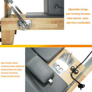 Hot Selling Oak Wood Five-Piece <b>Sliding</b> <b>Bed</b> Core Reformers Machine Home Gym Fitness Yoga Body Exercise Oak Wood Reformer - Product Image 4