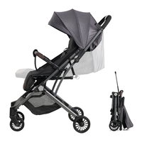 Poussette Bébé Pliable Absorption des Chocs, Poussette de Voyage Compacte, Légère pour Bébé