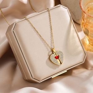<span class=keywords><strong>Collier</strong></span> en tungstène en forme de cœur avec diamant, motif ouverture/fermeture, <span class=keywords><strong>pour</strong></span> la fête <span class=keywords><strong>des</strong></span> Mères, avec pendentif personnalisable, <span class=keywords><strong>pour</strong></span> l'Europe et les États-Unis - Product Image 4
