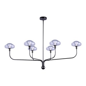 Factory New Decorative Pearl Black Metal Clear <b>Glass</b> <b>Shade</b> Pendant PP24005-6L 6*G9 Lampholder Chandelier Pendant Light Middle - Product Image 2