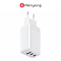 Chargeur rapide GaN 65W PD avec garantie de 3 ans, 2 ports USB-C + 1 port USB-A, certifié CE GS KC UKCA pour CUL ETL FCC SAA PSE CCC EAC CB BIS PSB 100-240V