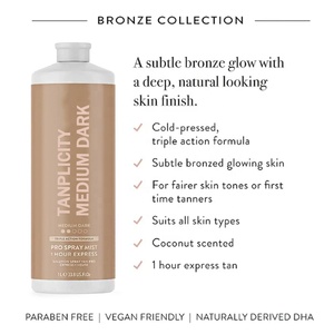 Vegan <strong>Spray</strong> <strong>Tan</strong> <strong>Solution</strong> Medium Dark Sunless Tanning <strong>Solution</strong> for Subtle Bronzed Glowing Finish Salon Professional Formula - Product Image 3