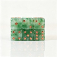 Lot de dés D6 en résine acrylique vert jade personnalisés en gros, dés à six faces numérotés pour accessoires de Mahjong
