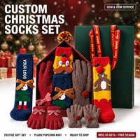 Coffret Cadeau Chaussettes Douillettes de Noël en Polaire Corail – Idéal pour la Maison et les Fêtes en Famille