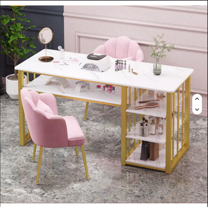 Table de manucure professionnelle résistante à l'acétone avec structure métallique, station de salon de beauté et organisateur de rangement pour techniciennes ongulaires - Product Image 4