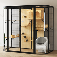 Fournitures en gros pour animaux de compagnie : Panneau arqué transparent perforé en bois pour accessoires muraux DIY, idéal pour les villas pour chats (commandes en gros)