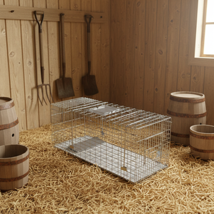 Piège à animaux portable en acier écologique et sans cruauté pour ratons laveurs, coyotes et grands animaux - Utilisation agricole - Product Image 2