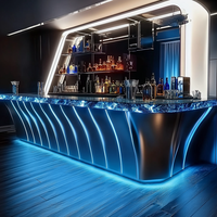 Comptoir de bar en bois au design moderne pour hôtel commercial, restaurant, avec plateau en marbre noir écologique pour bar à domicile et salon