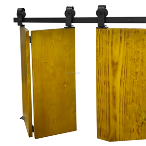 WEKIS Industrial Bifold Barn Door <b>Hardware</b> Kit Screw Outdoor Use Brass Steel Material 6.6ft Track Wall Bedroom Kitchen - Product Image 4