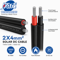 Câble solaire industriel homologué CE, à double âme, en cuivre étamé, flexible, 4mm/6mm, isolé XLPO, indice de protection IP67, 55A, 1.5KV, pour la construction
