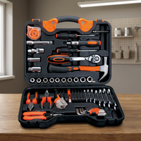 Ensemble d'outils à main multifonctionnels de 55 pièces avec étui, pinces, tournevis, clé à cliquet, douilles pour la maison et l'automobile